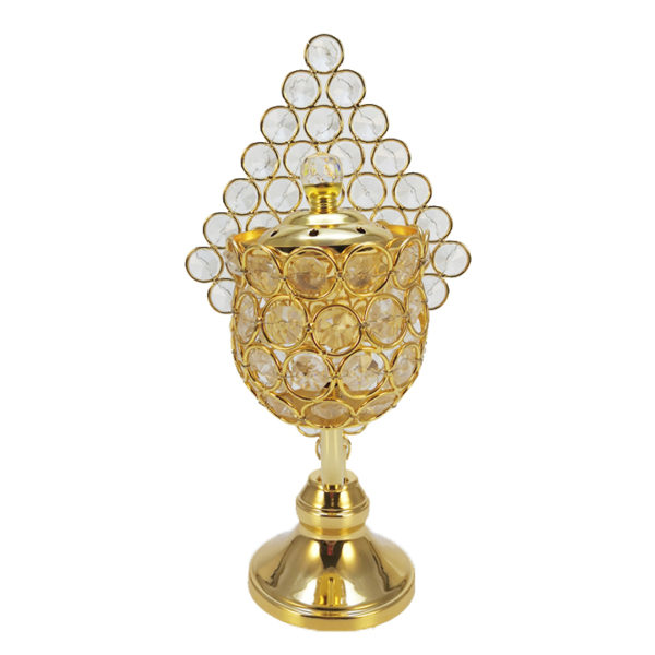 Golden with crystals Metal material charcoal Mid-east Bakhoor burner/Mabkhar for family: YL-269