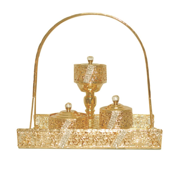 Fourpiece golden charcoal Oudh burner/Bakhoor burner/Mabkhar